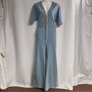 36.5 Ladies Wide Leg Denim Jumpsuit size medium